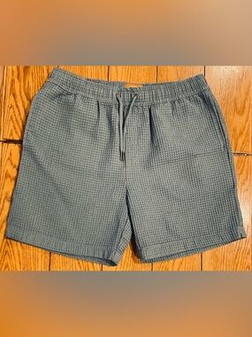 Negative Space men’s waffle shorts, size large, blue/grey color, loungewear